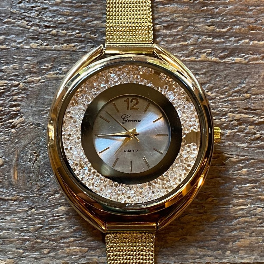 New Geneva Wrist Watch Stainless Steel Band